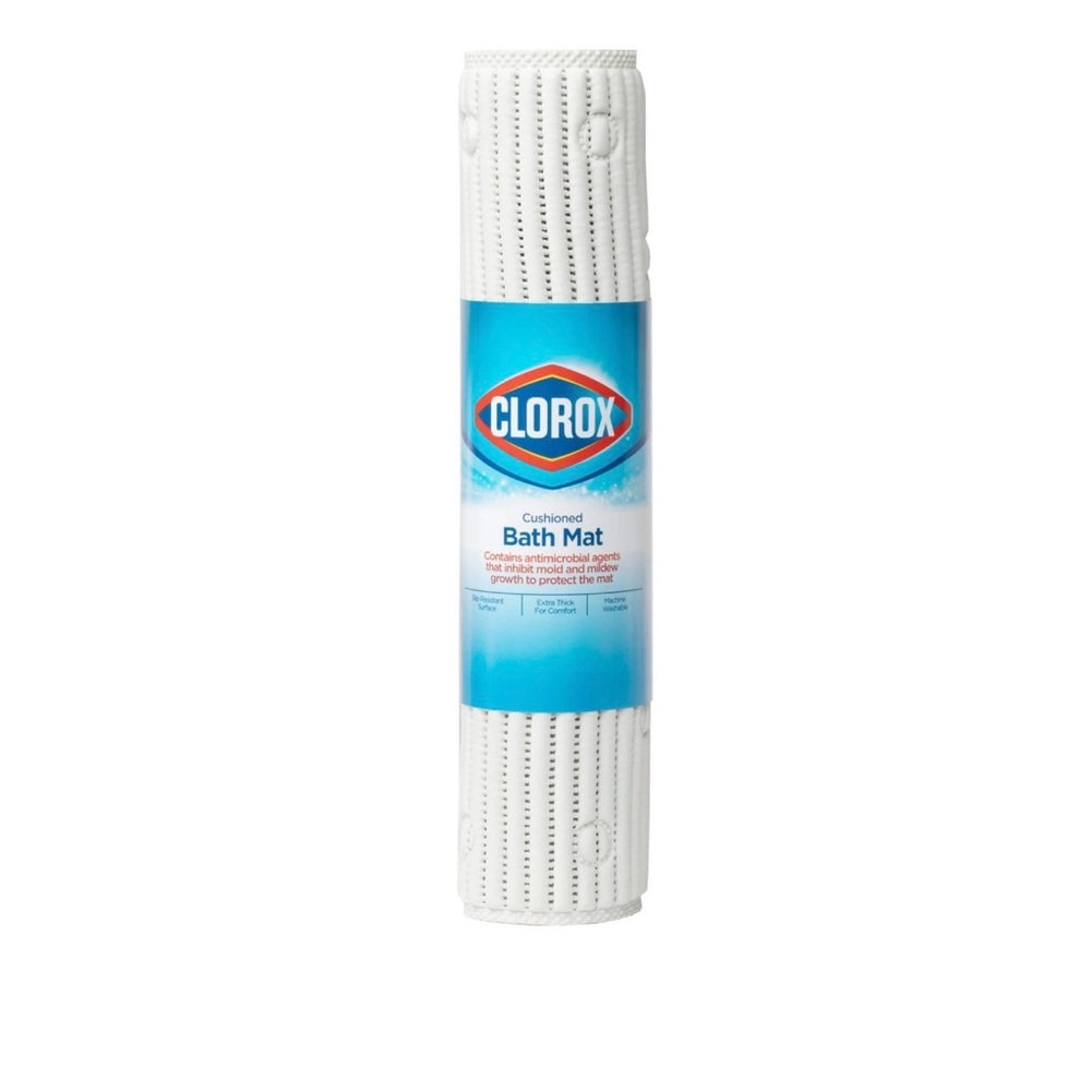Clorox Textured  Non Slip White Bath Mat